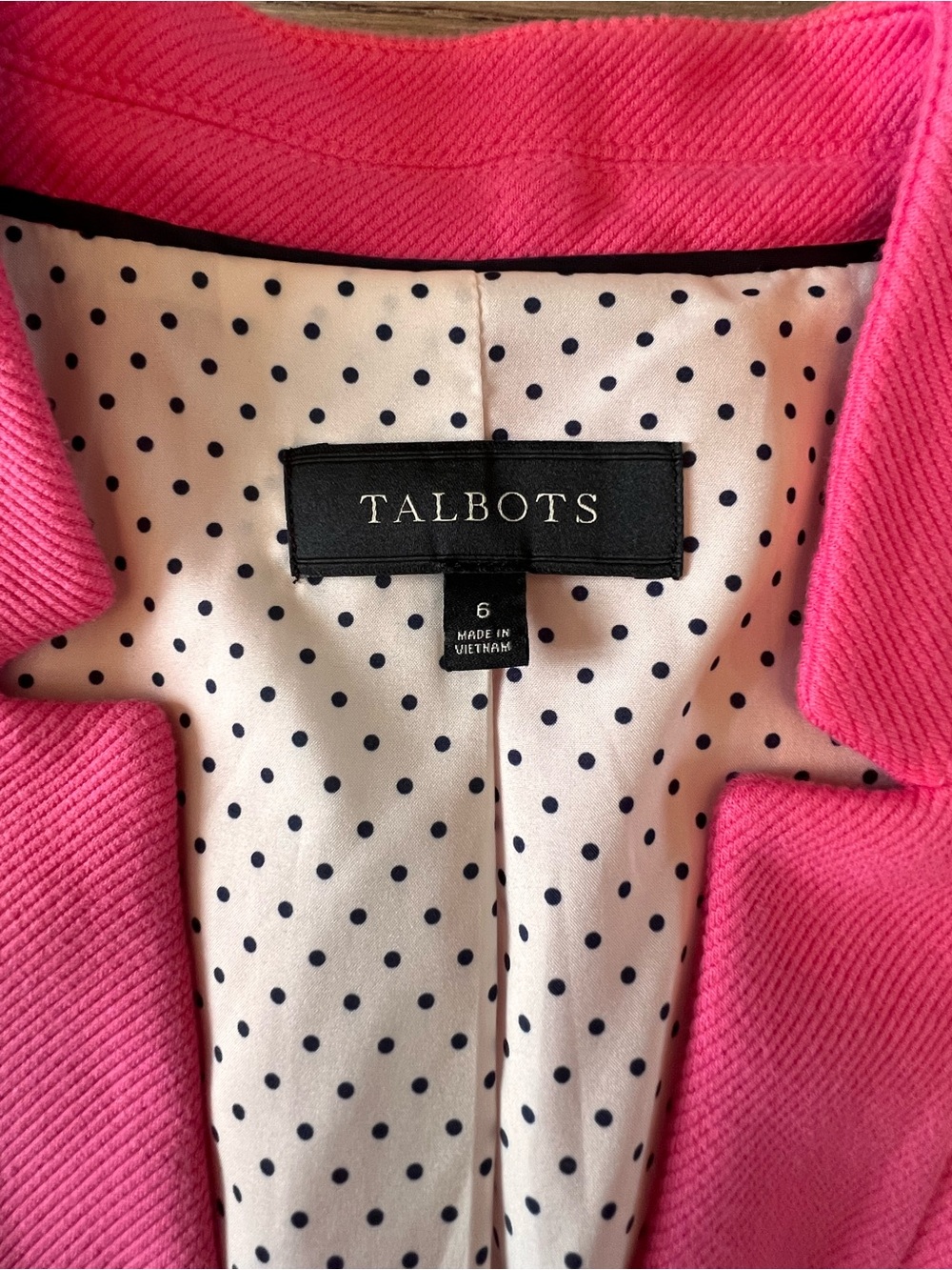 Talbots Pink Single-Button Notchless Blazer - Picture 7 of 11